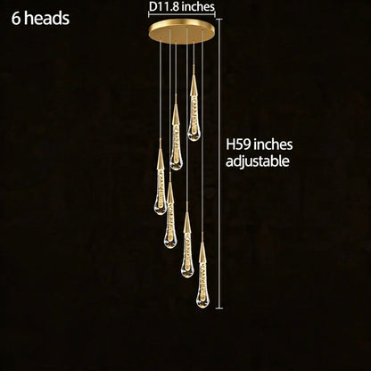 Gold Aluminum LED Linear Chandelier