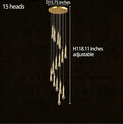 Gold Aluminum LED Linear Chandelier
