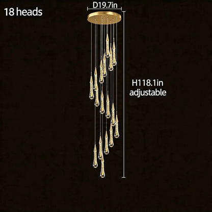 Gold Aluminum LED Linear Chandelier