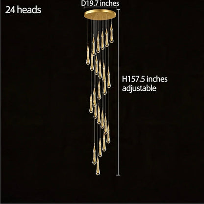 Gold Aluminum LED Linear Chandelier