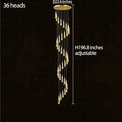 Gold Aluminum LED Linear Chandelier