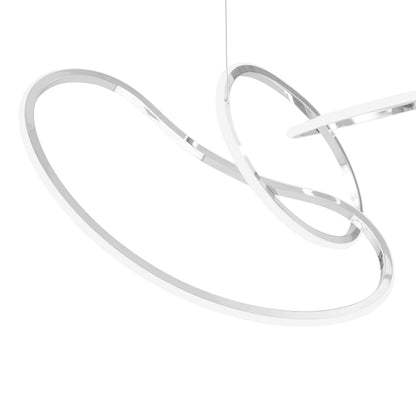 Seoul LED Hoops Rectangular Chandelier Chrome