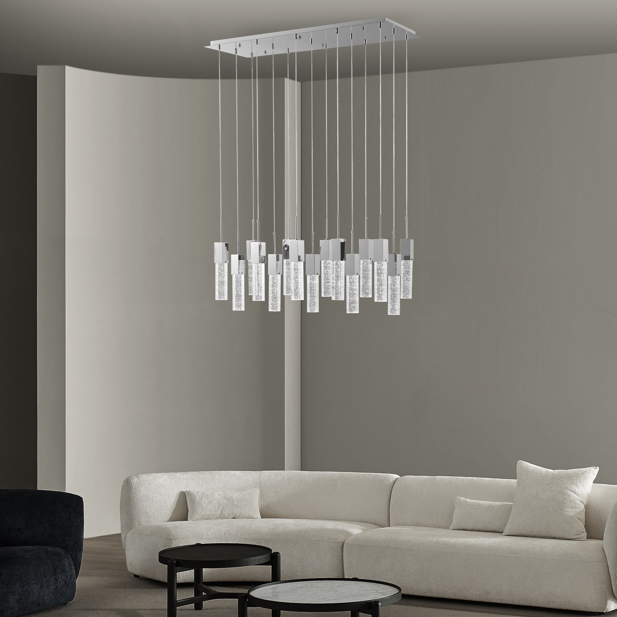 Short Crystal Sparkling Night Chandelier 15 Light