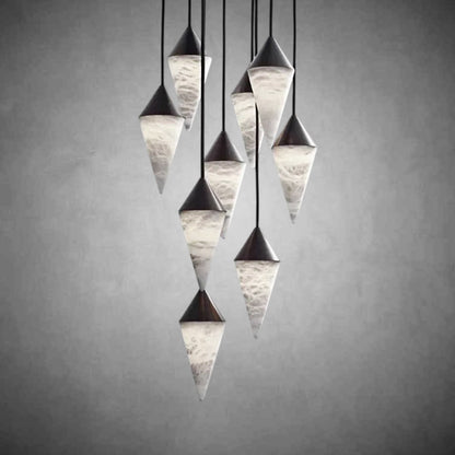 Skylar Modern Alabaster Cone Cluster Chandelier