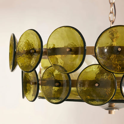 Solaris Disc Murano Chandelier 23.6" 31.5" 39.4"