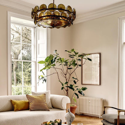 Solaris Disc Murano Chandelier 23.6" 31.5" 39.4"
