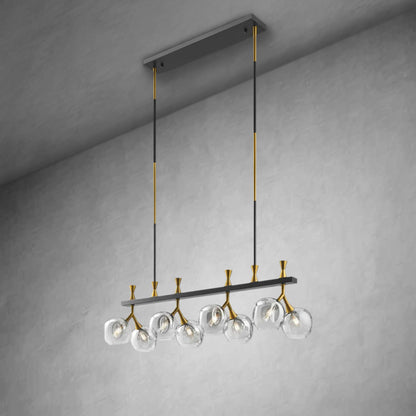 Sonder Rectangular Gold and Black Chandelier