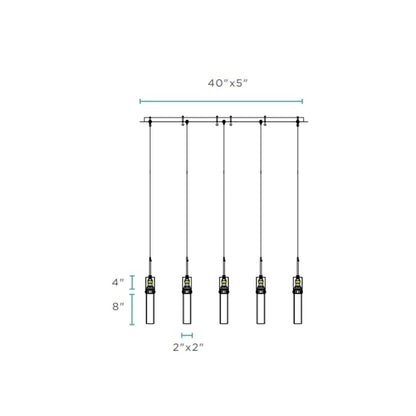 Sparkling Night Adjustable Crystal Chandelier 5 Light