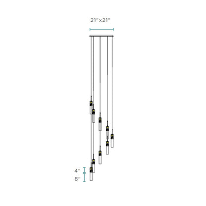 Sparkling Night Chandelier 9 Light LED Spiral