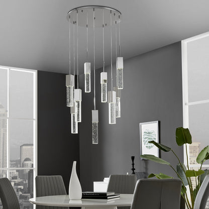 Sparkling Night Chandelier 9 Light LED Spiral