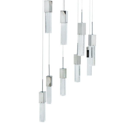 Sparkling Night Chandelier 9 Light LED Spiral