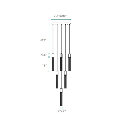 Sparkling Night Cylinder Chandelier 13 Light