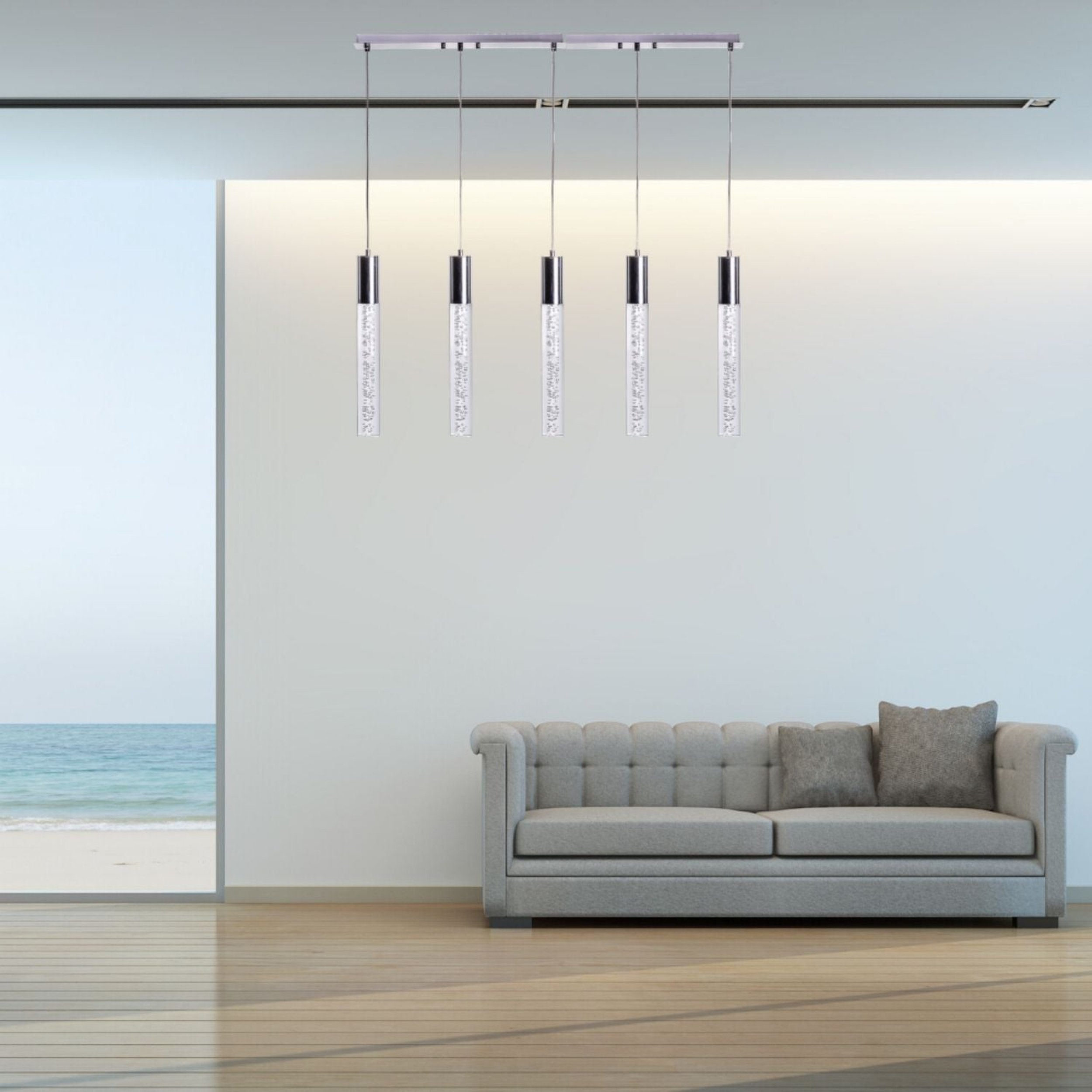 Sparkling Night Cylinder Chandelier 5 Light