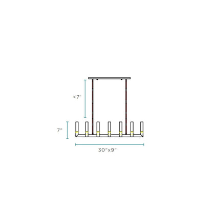 Sparkling Night LED Rectangular Chandelier 8 Lights
