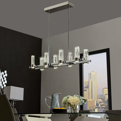 Sparkling Night LED Rectangular Chandelier 8 Lights