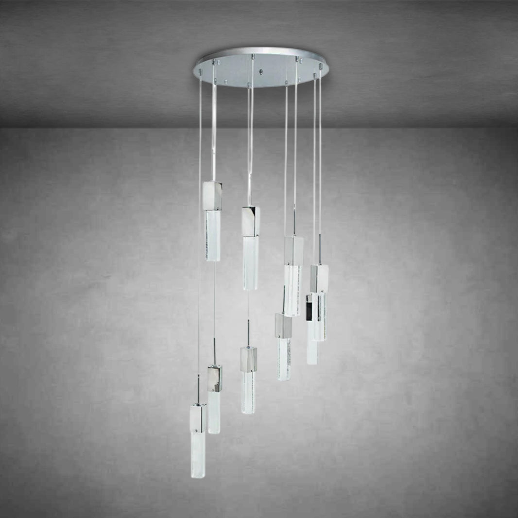 Sparkling Night Chandelier 9 Light LED Spiral