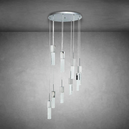 Sparkling Night Chandelier 9 Light LED Spiral