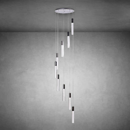 Sparkling Night Cylinder Chandelier 9 Light
