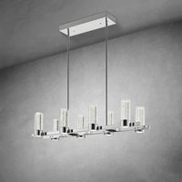 Sparkling Night LED Rectangular Chandelier 8 Lights