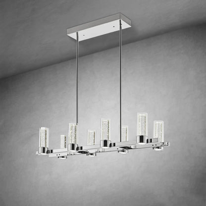Sparkling Night LED Rectangular Chandelier 8 Lights