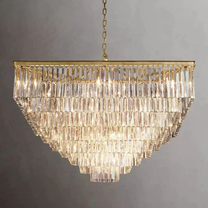 Zestra 7-Layer Crystal Square Chandelier 47"