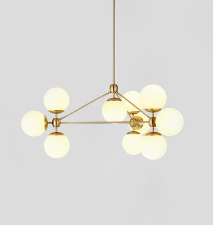 Modo 3-Sided 10-Globe Glass Chandelier 37"