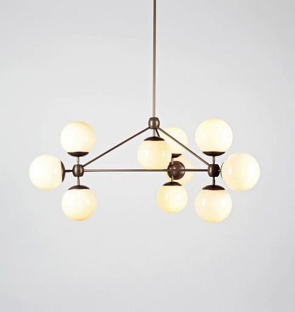 Modo 3-Sided 10-Globe Glass Chandelier 37"