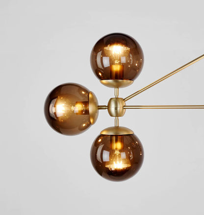 Modo 3-Sided 10-Globe Glass Chandelier 37"