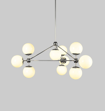 Modo 3-Sided 10-Globe Glass Chandelier 37"