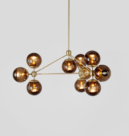 Modo 3-Sided 10-Globe Glass Chandelier 37"