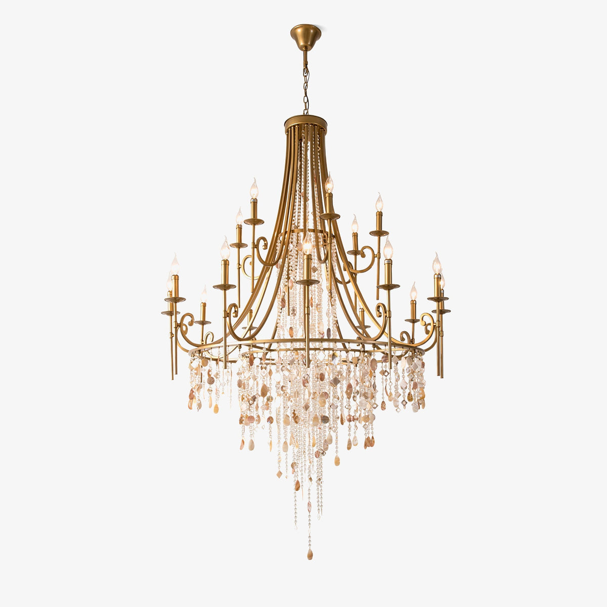 Tatum Lux Shell Crystal Chandelier - Yovalighting