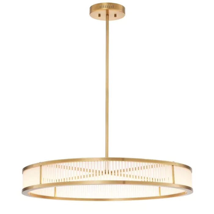 Magnus L Modern Brass Chandelier (Antique Brass & Frosted Glass)