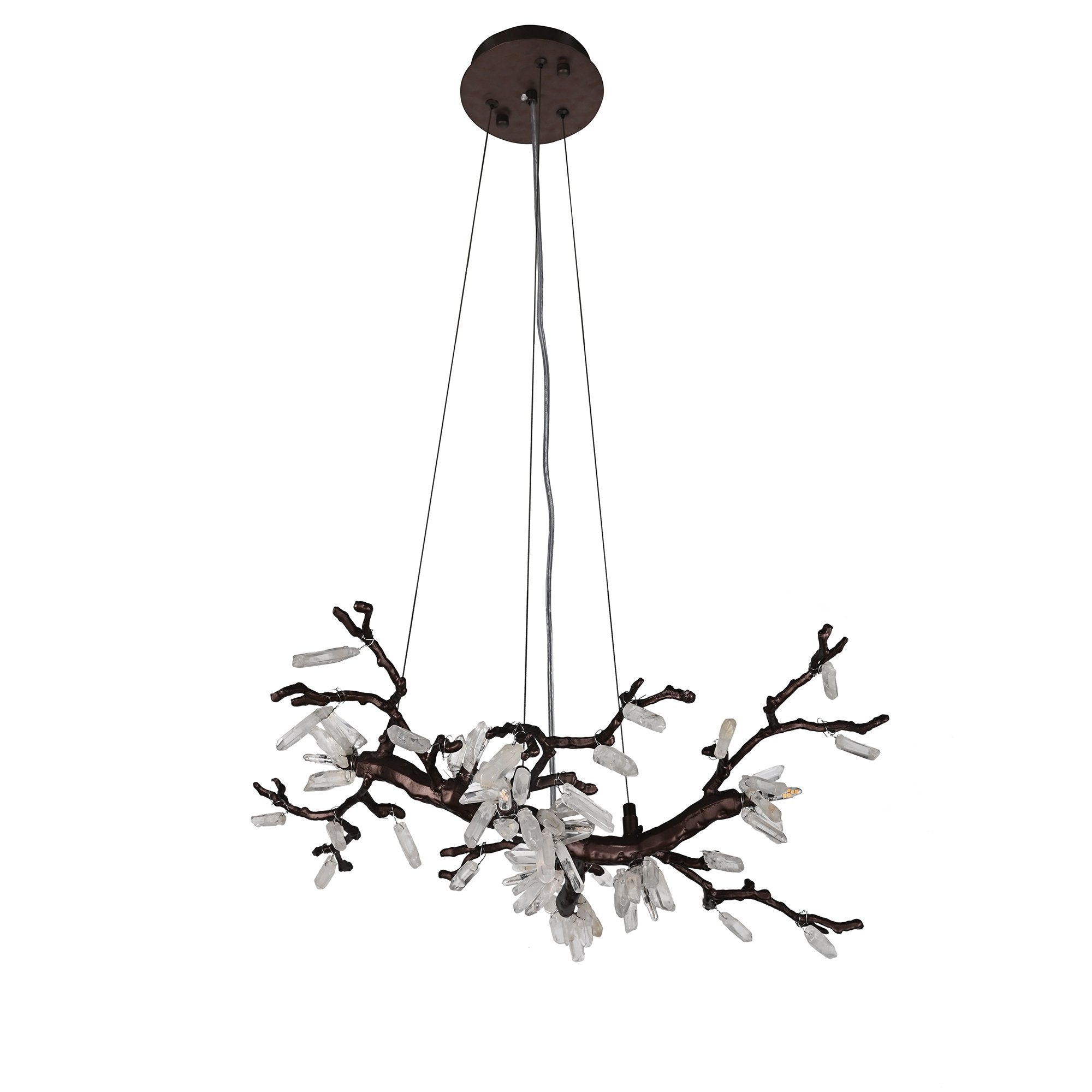 Selenite Crystal Blossom Branching Tree Chandelier