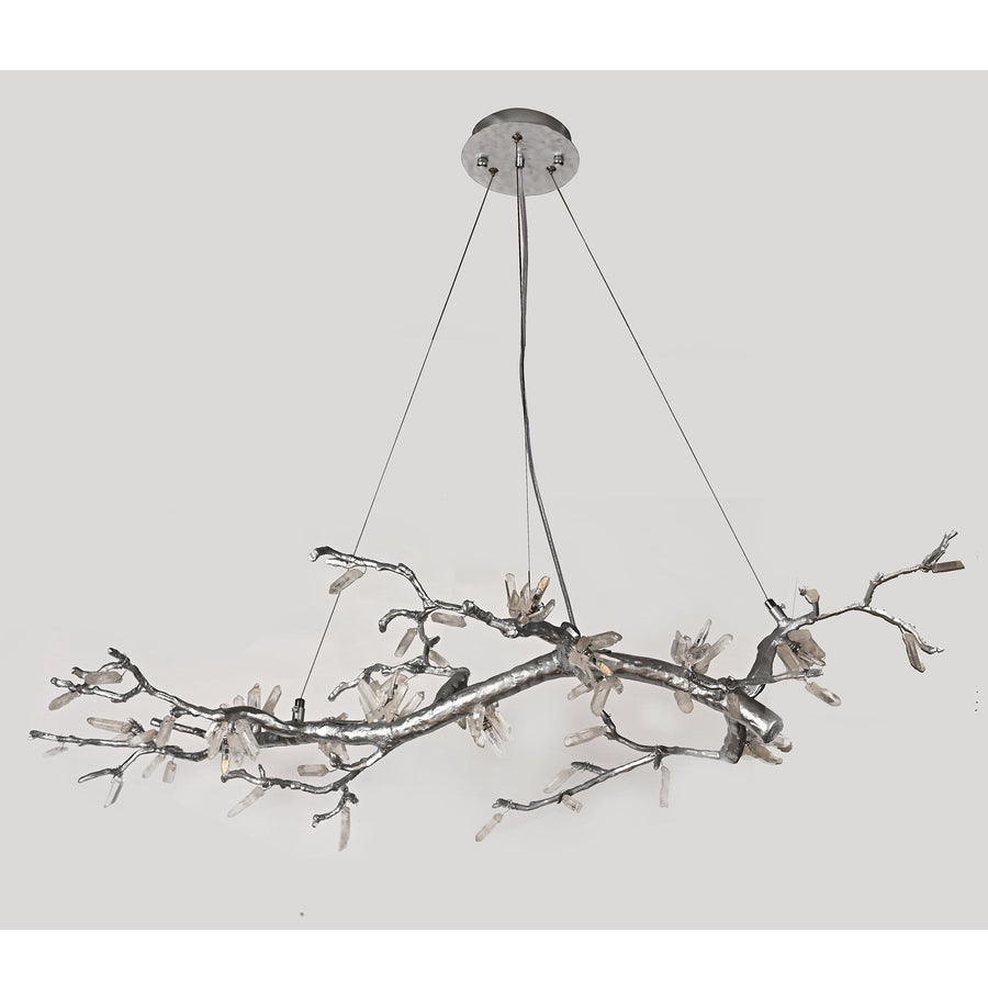 Selenite Crystal Blossom Branching Tree Chandelier
