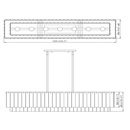 Haloire Linear Glass Chandelier