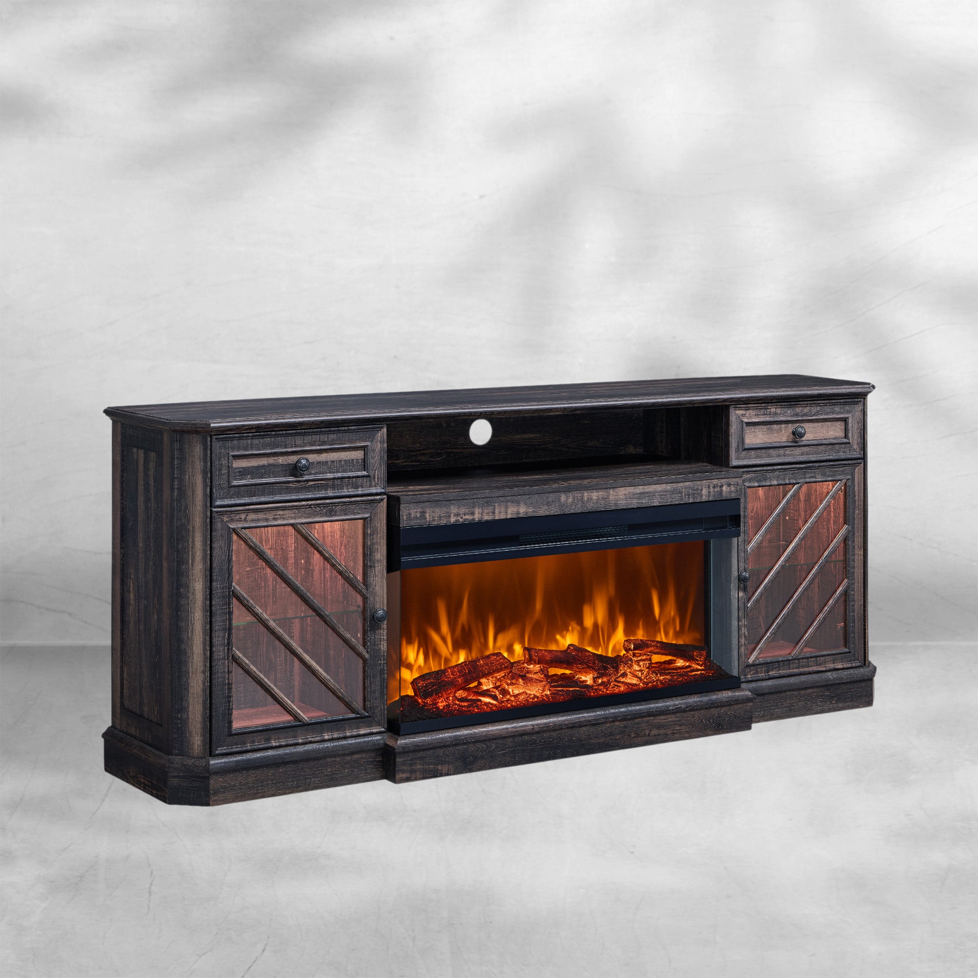 75 Inch Fireplace TV Stand Entertainment Center Console