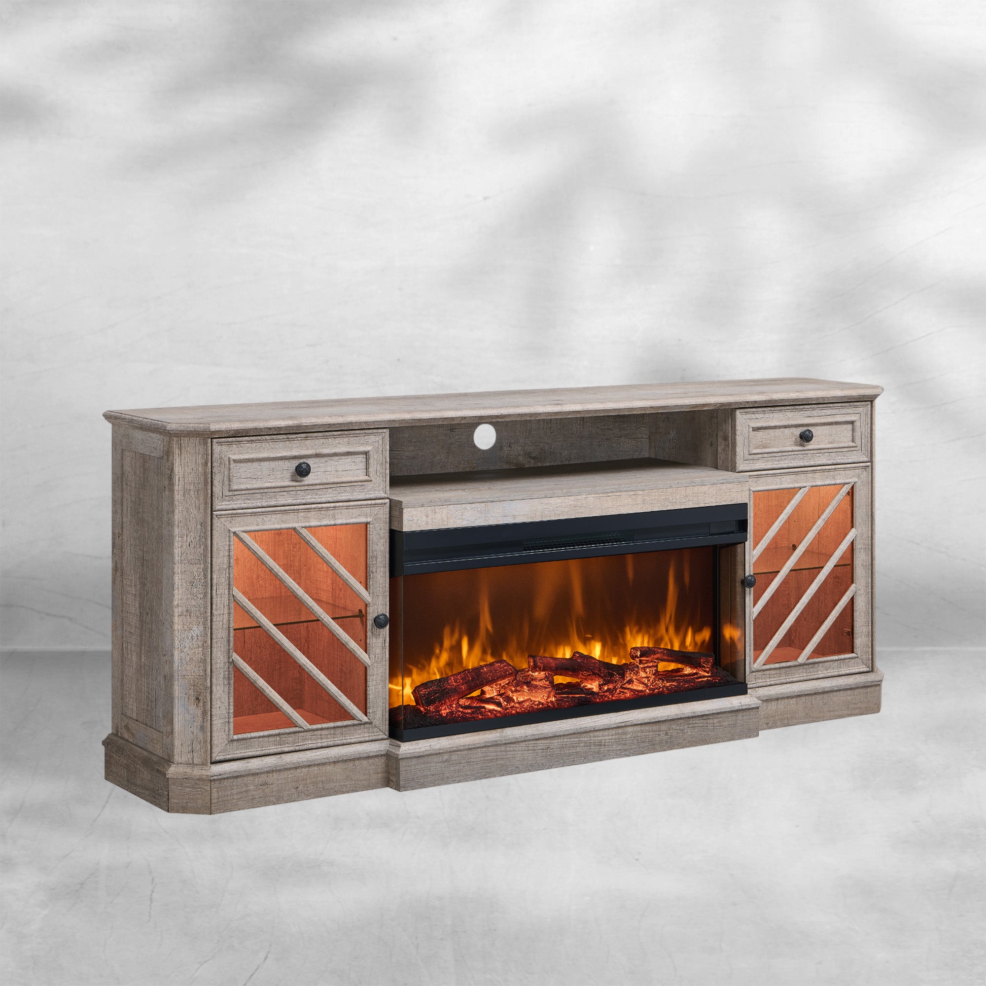 75 Inch Fireplace TV Stand Entertainment Center Console