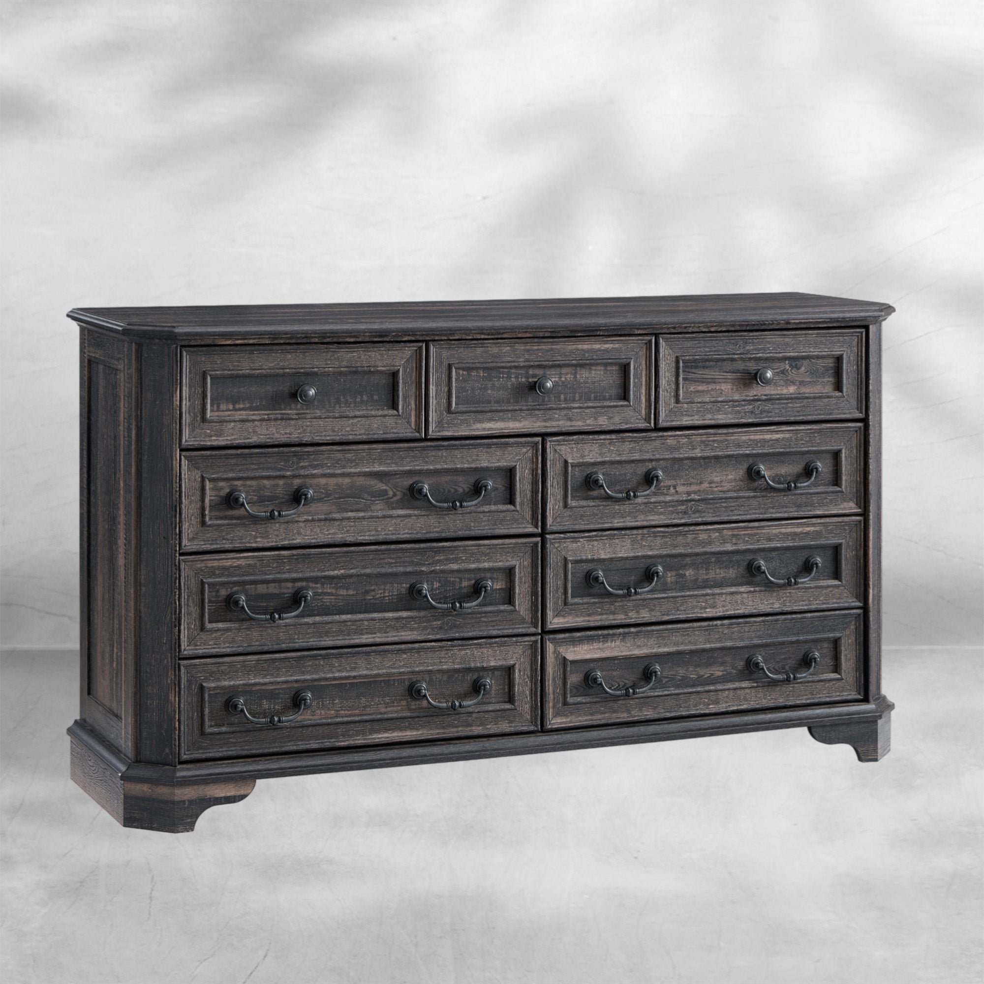 Farmhouse 7 Drawer Dresser Wide Wood Rustic Chest Organizer