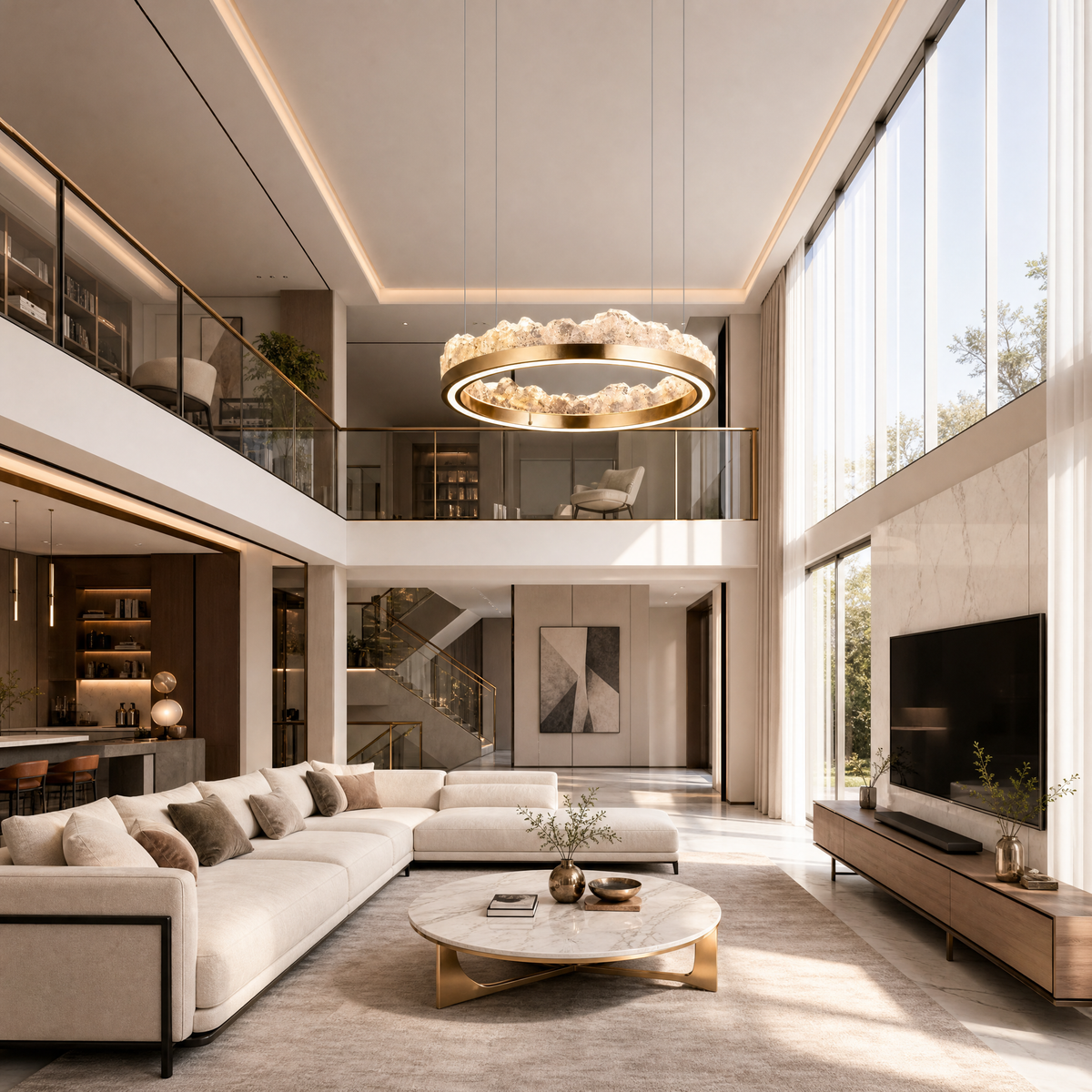 Vast Realm Modern Sculptural Pendant Light