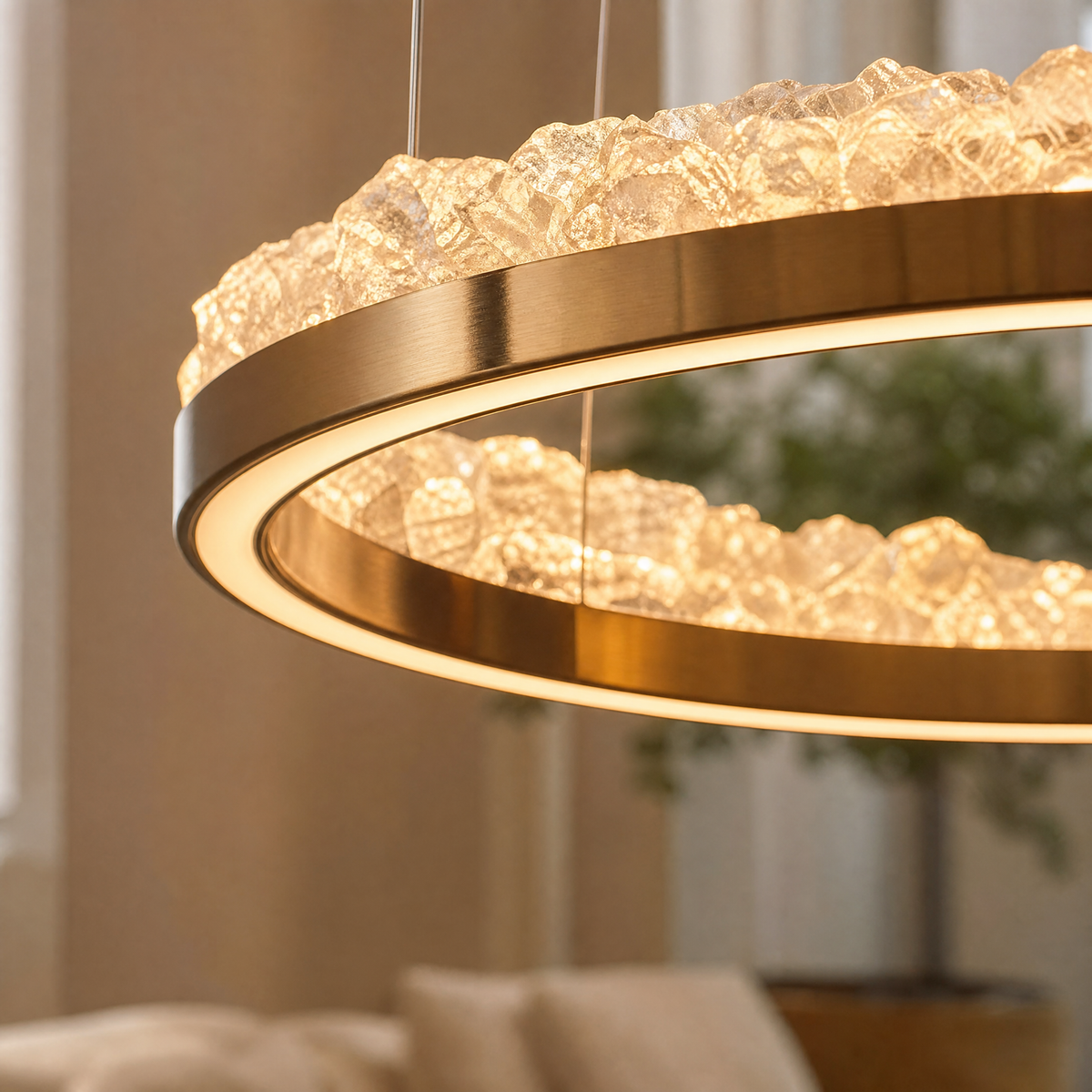 Vast Realm Modern Sculptural Ring Chandelier