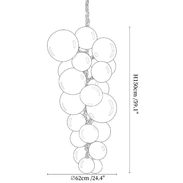 Velymo Grapetta Grape Swag Chandelier 23.6"