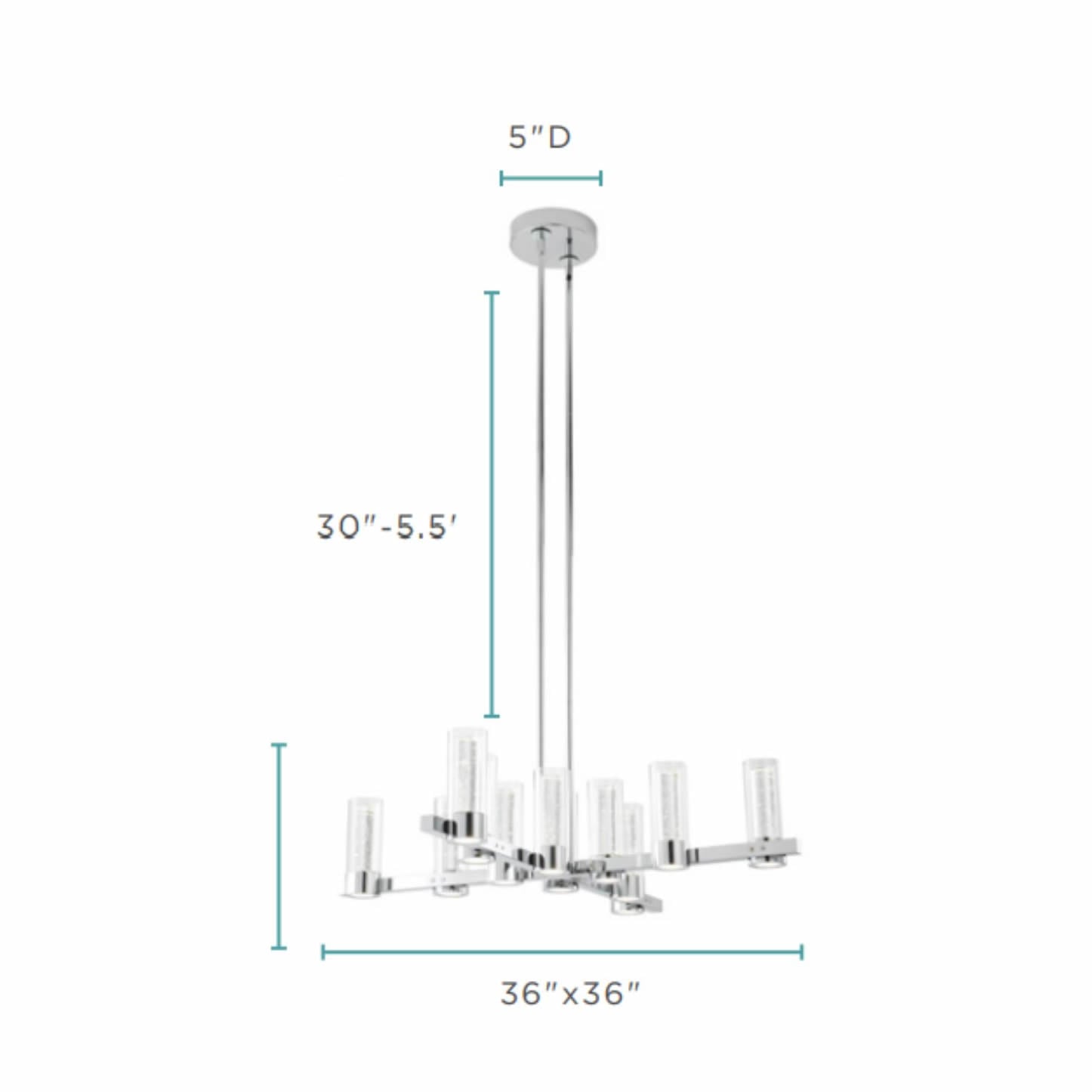 Victory 12 Light Chandelier Chrome
