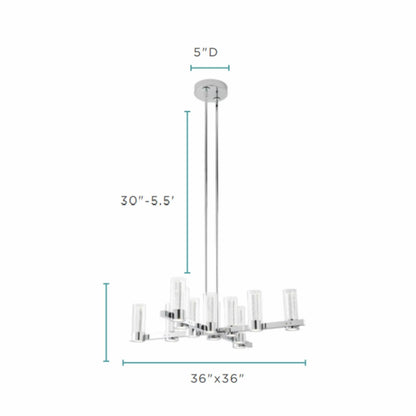 Victory 12 Light Chandelier Chrome