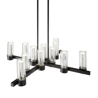 Victory 12 Light Chandelier Matte Black