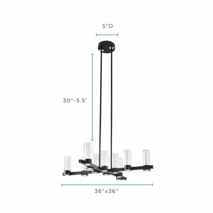 Victory 12 Light Chandelier Matte Black