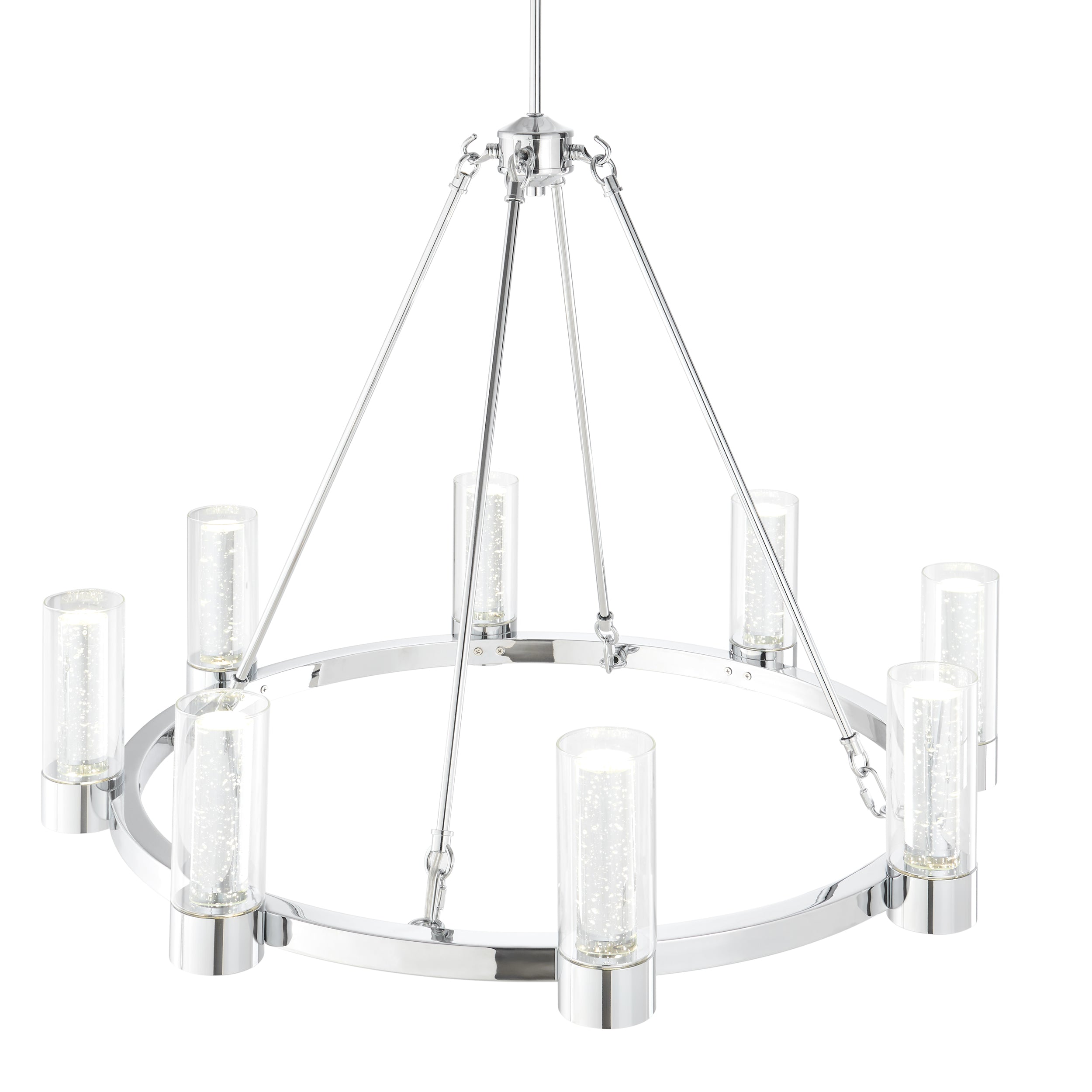 Victory 8 Light Chandelier //  Chrome