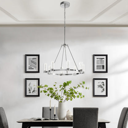Victory 8 Light Chandelier Chrome