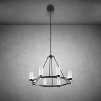 Victory 8 Light Chandelier Matte Black