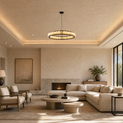 Votelle Modern Alabaster Ring Chandelier