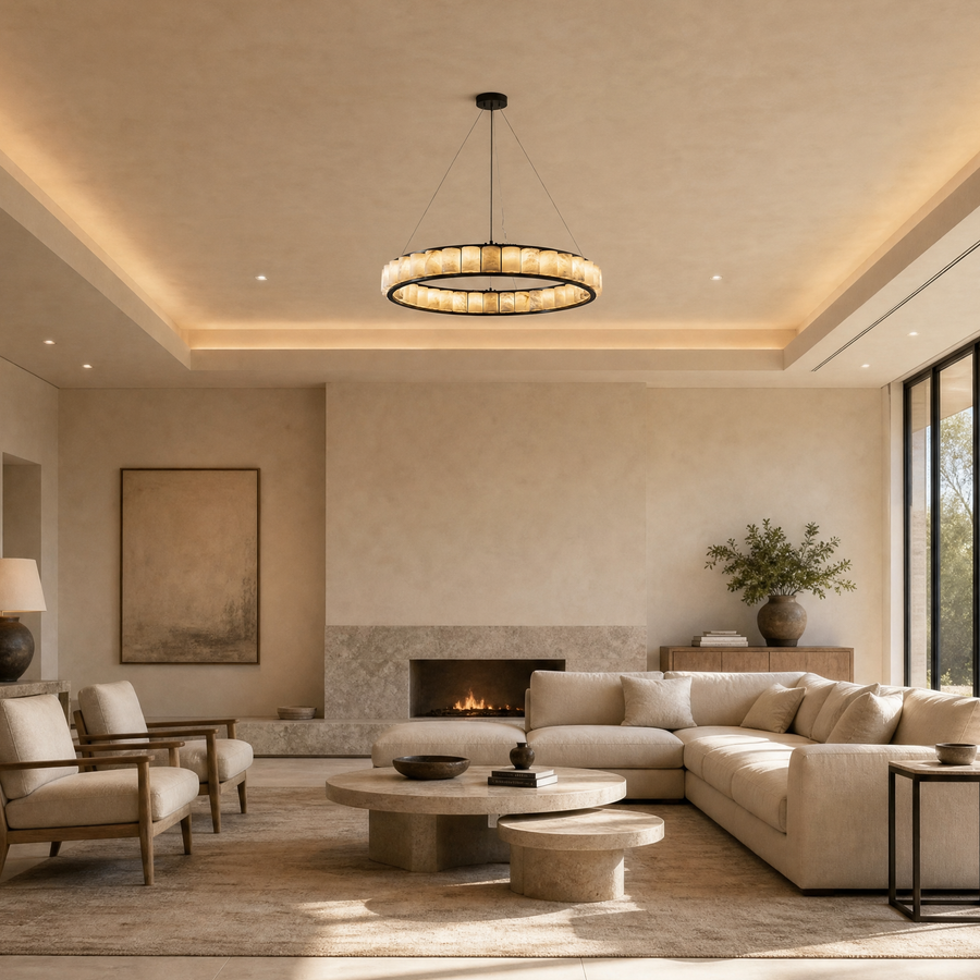 Votelle Modern Alabaster Ring Chandelier